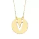 18K COLGANTEORO AMARILLO LETRA " V " 15 MM CADENA FORZADA 42CM 1