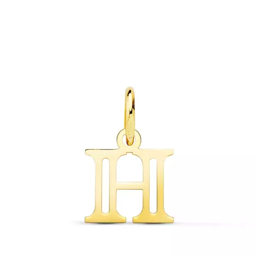 18K COLGANTE ORO AMARILLO LETRA " H ". MEDIDA: 11 X 10 MM 0