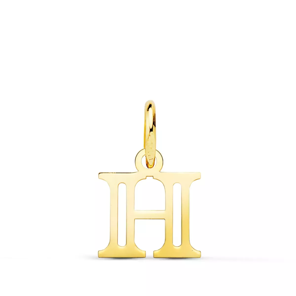 18K COLGANTE ORO AMARILLO LETRA " H ". MEDIDA: 11 X 10 MM 0