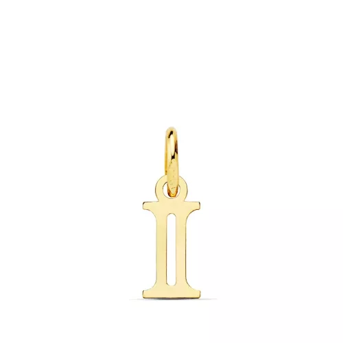 18K COLGANTE ORO AMARILLO LETRA " I " . 11X5 MM 0