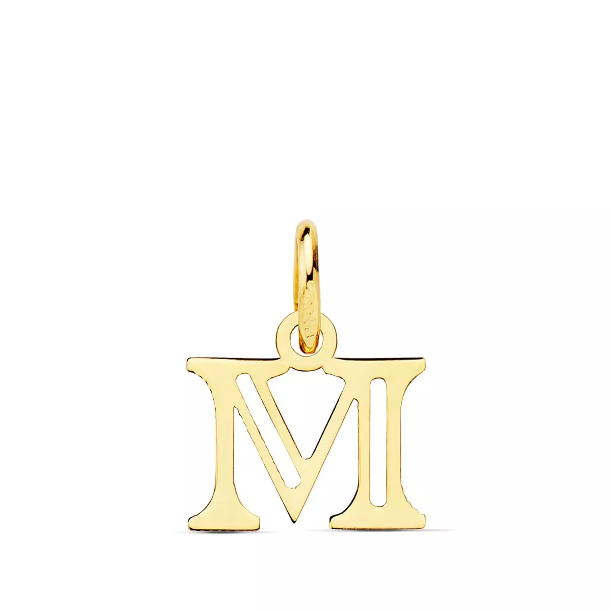 18K COLGANTE ORO AMARILLO LETRA " M " . 12X10 MM 0