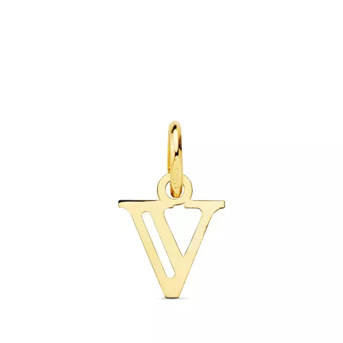 18K COLGANTE ORO AMARILLO LETRA " V " . 11X9 MM 0