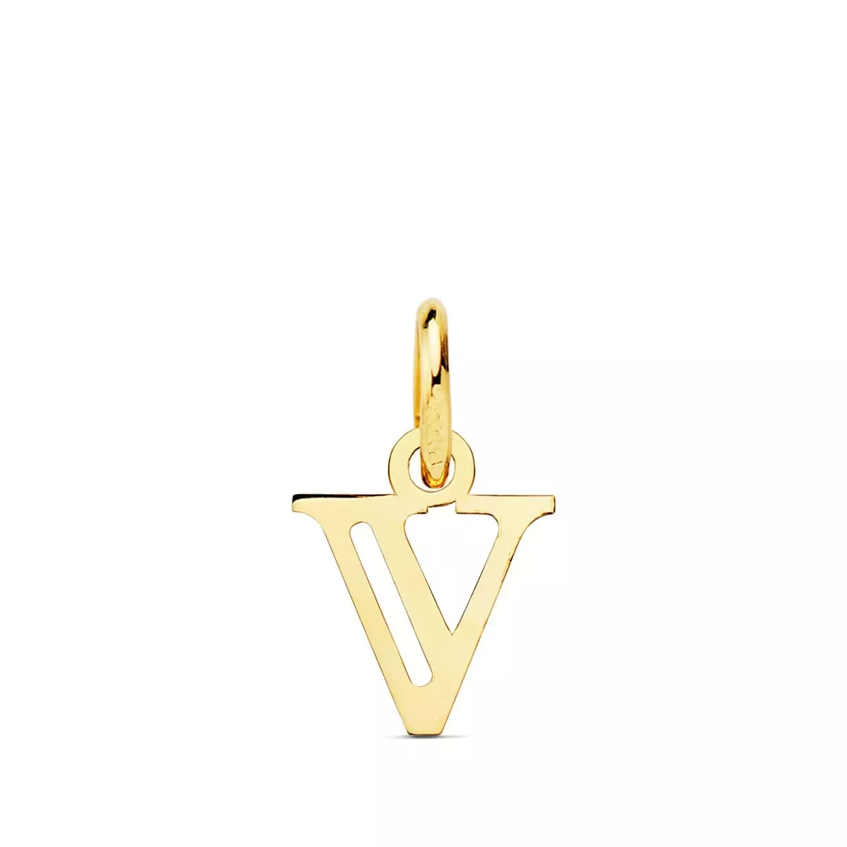 18K COLGANTE ORO AMARILLO LETRA " V " . 11X9 MM 0
