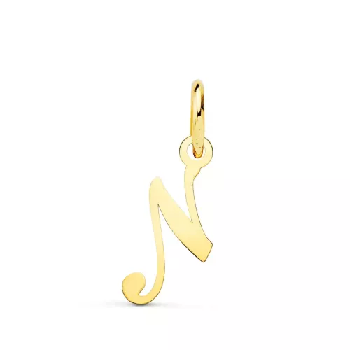 18K COLGANTE ORO AMARILLO INCIAL LETRA " N " 15X8 MM 0