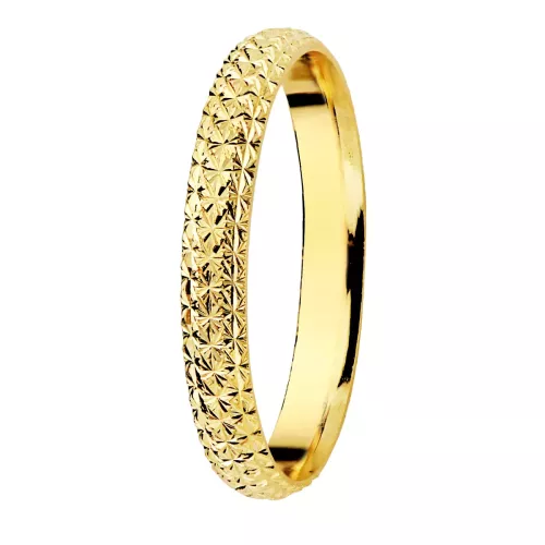 9K ALIANZA ORO AMARILLO MEDIA CAÑA TALLADA. ANCHO: 2 MM. 1,05gr