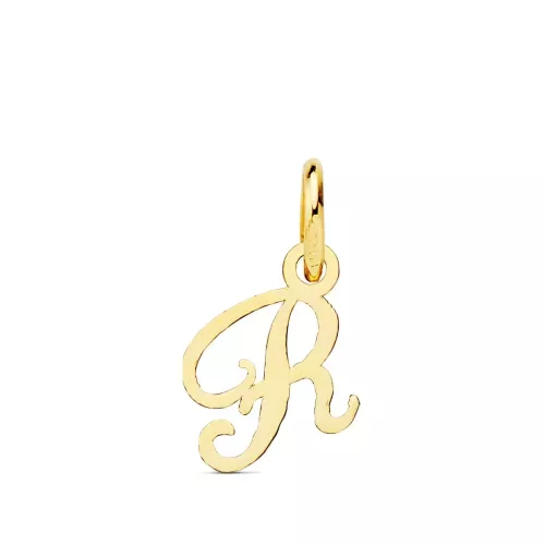 18K COLGANTE ORO AMARILLO INCIAL LETRA " R " 11X9 MM 0