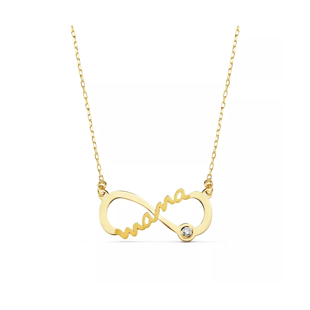 9K GARGANTILLA MAMA INFINITO ORO AMARILLO CIRCONITA 21X9 MM 1