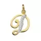 18K COLGANTE ORO BICOLOR LETRA D CIRCONITA 13X11 MM 0