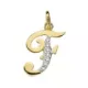 18K COLGANTE ORO BICOLOR LETRA F CIRCONITA 16X12 MM 0
