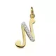 18K COLGANTE ORO BICOLOR LETRA N CIRCONITA 13X10 MM 0