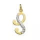 18K COLGANTE ORO BICOLOR LETRA S CIRCONITA 17X9 MM 0