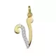 18K COLGANTE ORO BICOLOR LETRA V CIRCONITA 18X10 MM 0