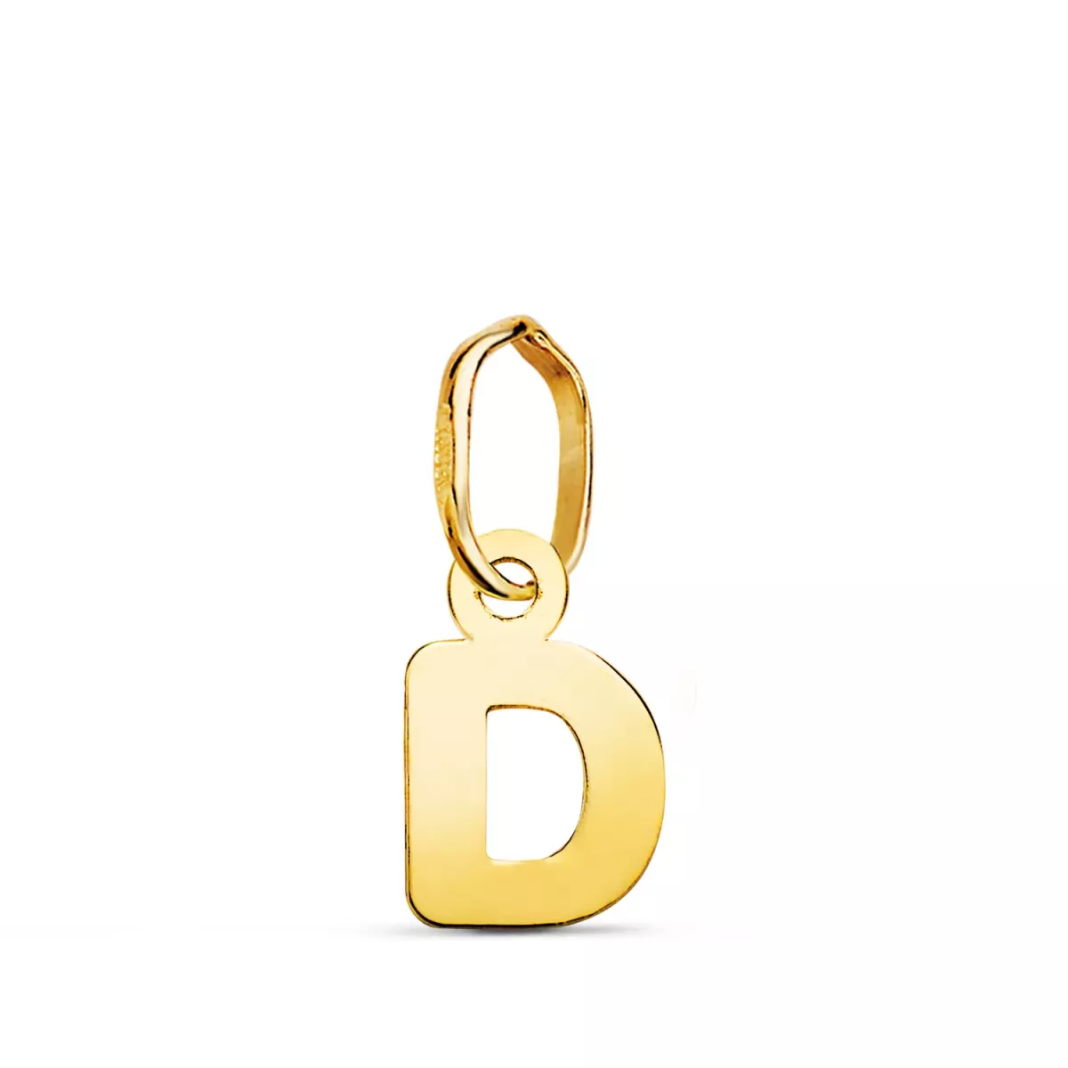 18K COLGANTE ORO AMARILLO LETRA " D " BRILLO. 8 X 5 MM 0