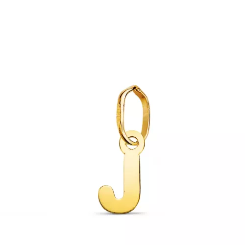 18K COLGANTE ORO AMARILLO LETRA " J " BRILLO. 8 X 3.8 MM 0