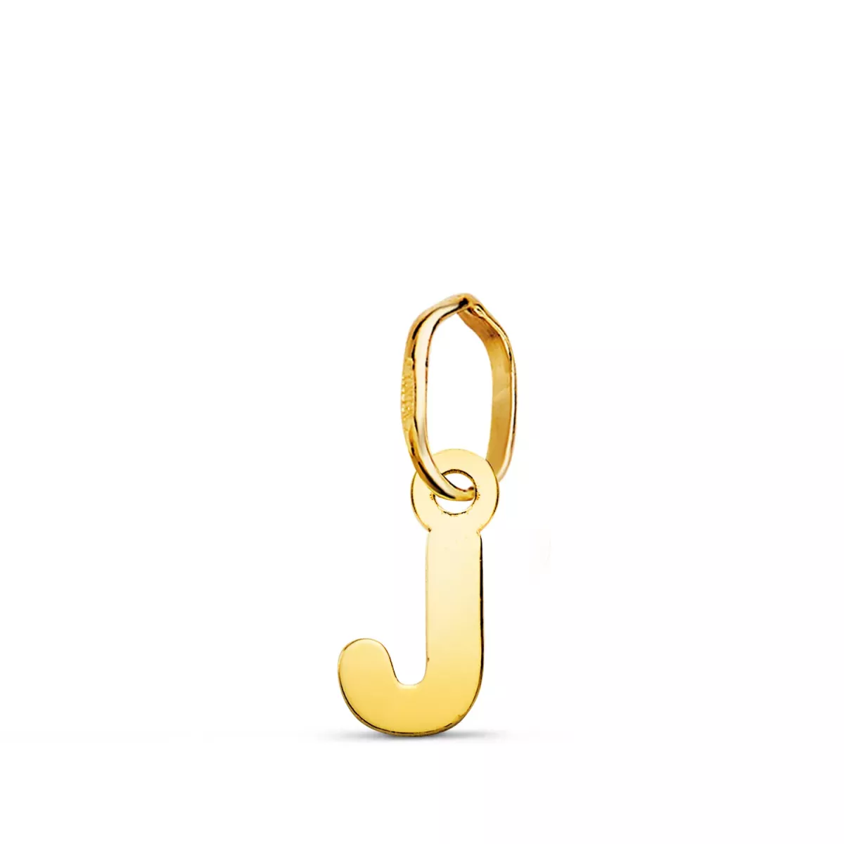 18K COLGANTE ORO AMARILLO LETRA " J " BRILLO. 8 X 3.8 MM 0
