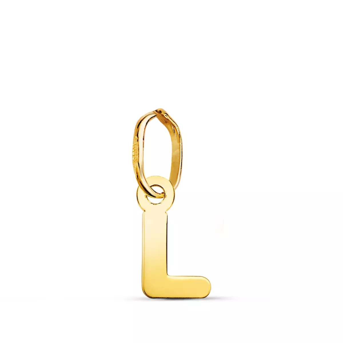 18K COLGANTE ORO AMARILLO LETRA " L " BRILLO. 8 X 4.3 MM 0