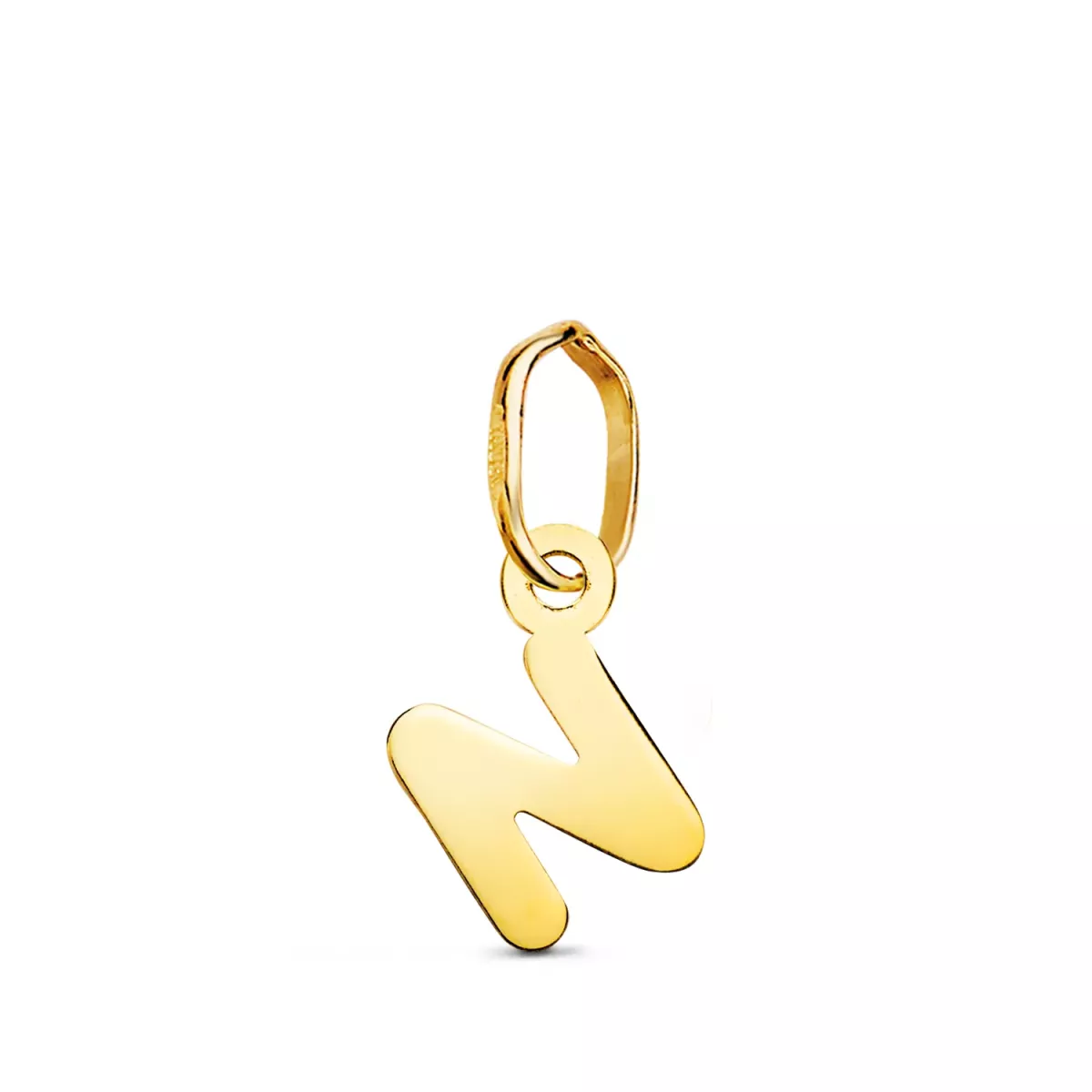 18K COLGANTE ORO AMARILLO LETRA " N " BRILLO. 8 X 5 MM 0