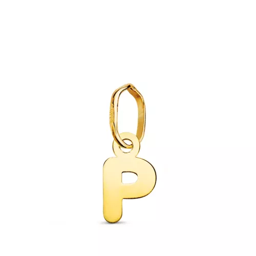 18K COLGANTE ORO AMARILLO LETRA " P " BRILLO. 8.4 X 4.5 MM 0