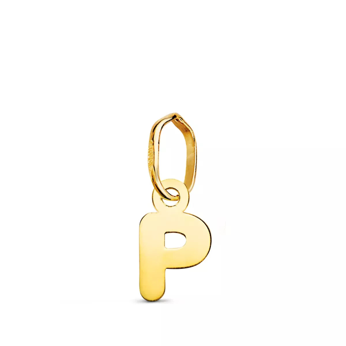 18K COLGANTE ORO AMARILLO LETRA " P " BRILLO. 8.4 X 4.5 MM 0