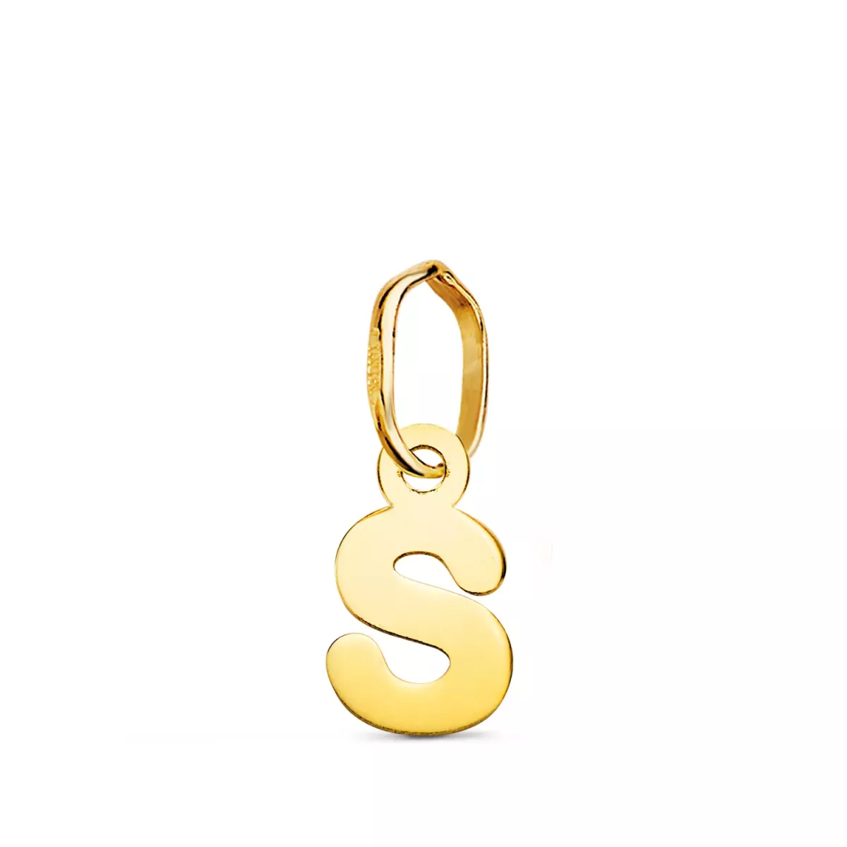 18K COLGANTE ORO AMARILLO LETRA " S " BRILLO. 8.2 X 4.8 MM 0