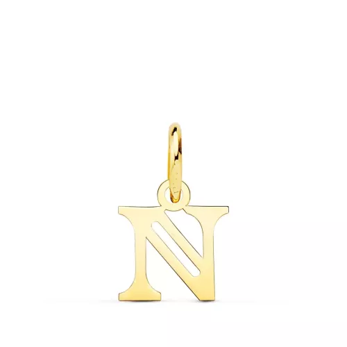 18K COLGANTE ORO AMARILLO INICIAL LETRA " N " 11X10 MM 0