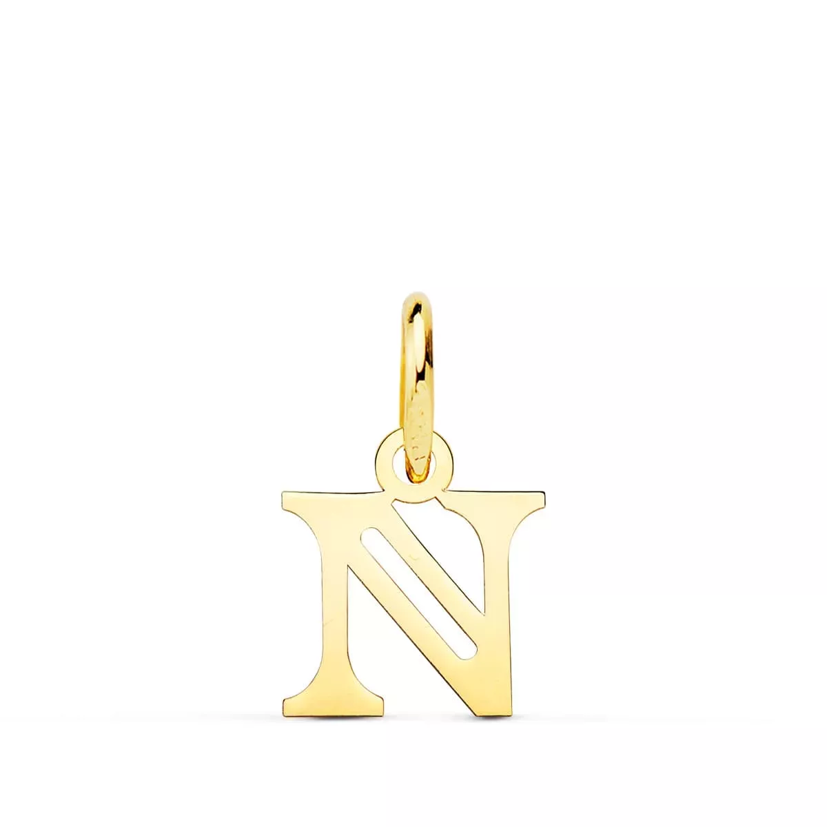 18K COLGANTE ORO AMARILLO INICIAL LETRA " N " 11X10 MM 0
