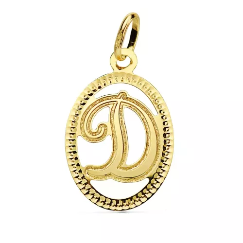 18K COLGANTE ORO AMARILLO INICIAL LETRA D 21X14 MM 0