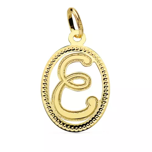18K COLGANTE ORO AMARILLO INICIAL LETRA E. 21X14 MM 0
