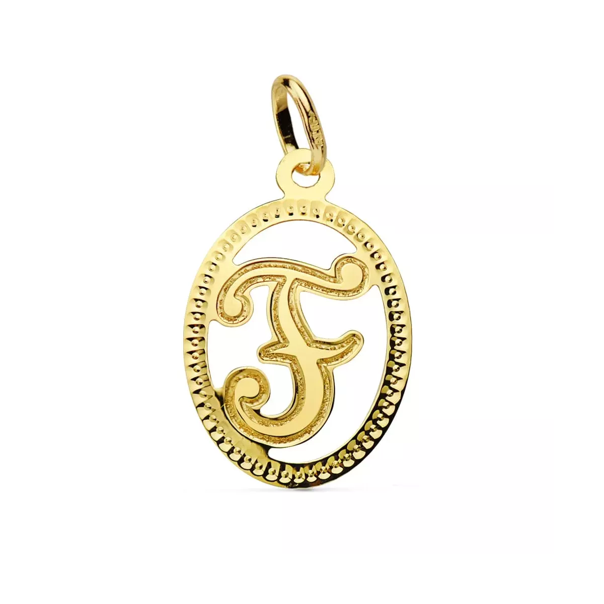 18K COLGANTE ORO AMARILLO INICIAL LETRA F 21X14 MM 0