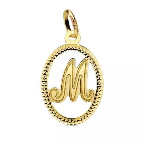 18K COLGANTE ORO AMARILLO INICIAL LETRA M. 21X14 MM 0