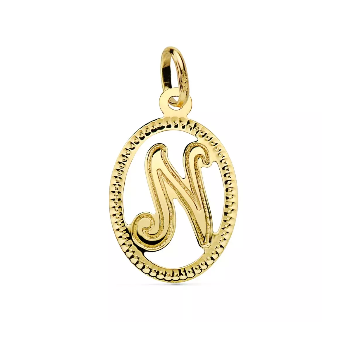 18K COLGANTE ORO AMARILLO INICIAL LETRA N 21X14 MM 0