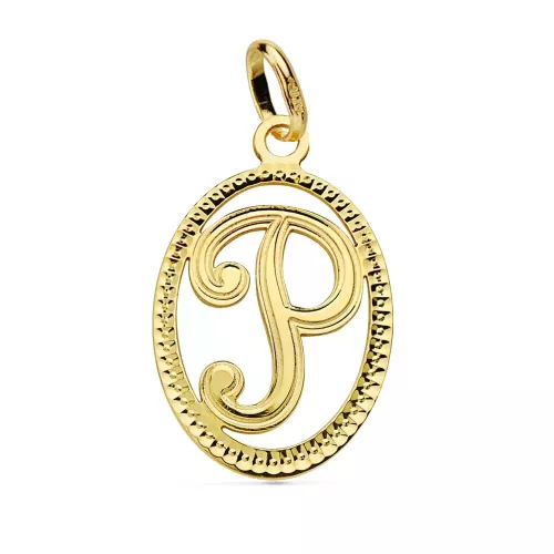 18K COLGANTE ORO AMARILLO INICIAL LETRA P 21X14 MM 0