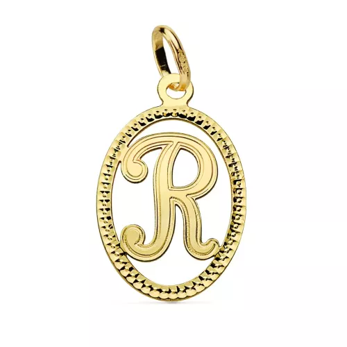 18K COLGANTE ORO AMARILLO INICIAL LETRA R 21X14 MM 0