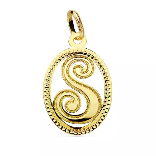 18K COLGANTE ORO AMARILLO INICIAL LETRA S 21X14 MM 0