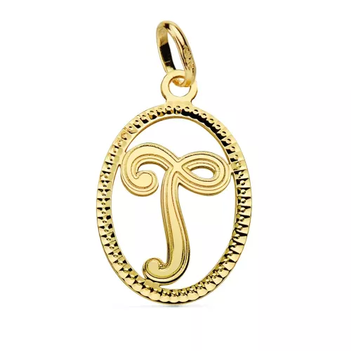 18K COLGANTE ORO AMARILLO INICIAL LETRA T 21X14 MM 0
