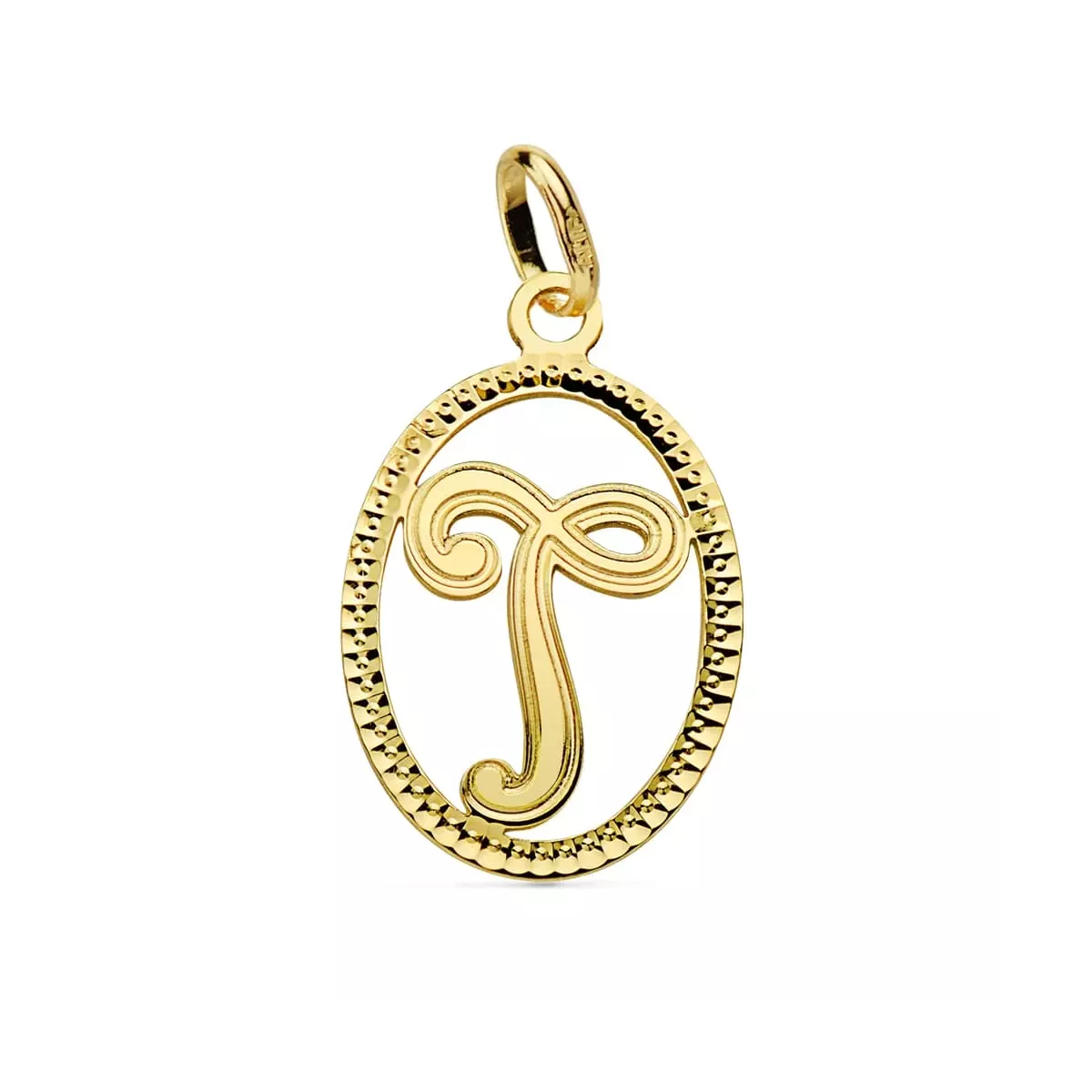 18K COLGANTE ORO AMARILLO INICIAL LETRA T 21X14 MM 0