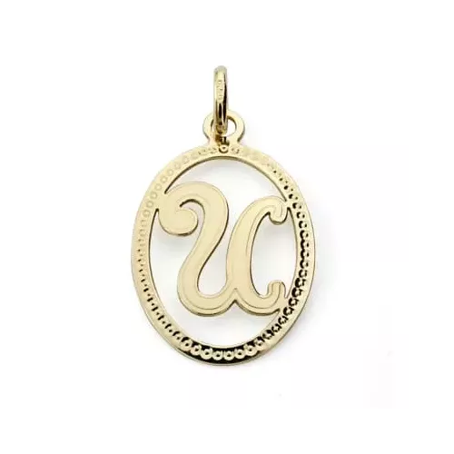 18K COLGANTE ORO AMARILLO INICIAL LETRA U 21X14 MM 0