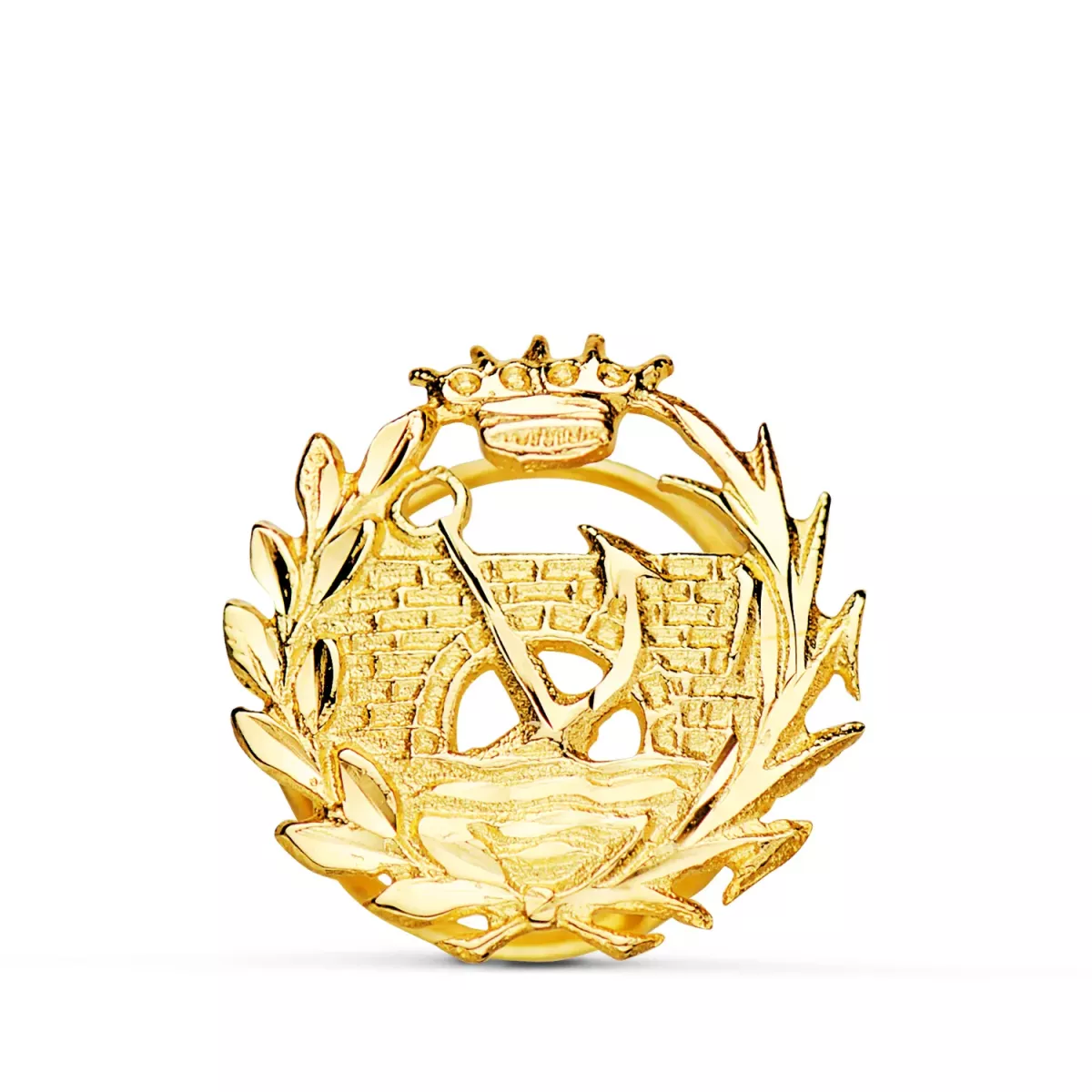 18K INSIGNIA ORO AMARILLO INGENIERIA CIVIL E INGENIERO DE CAMINOS CANALES Y PUERTOS 15 X 15 MM 1