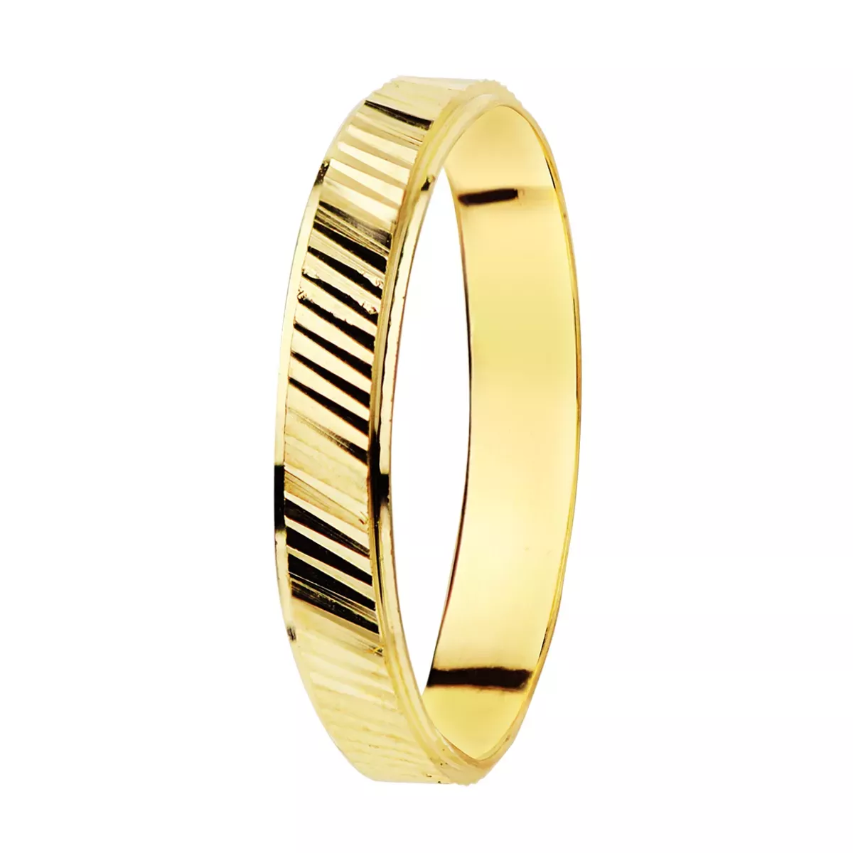 9K ALIANZA ORO AMARILLO TALLADA. ANCHO: 3 MM. 0