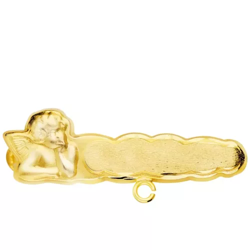 9K ALFILER BEBE ORO AMARILLO ANGELITO TALLADO 28X8 MM 0