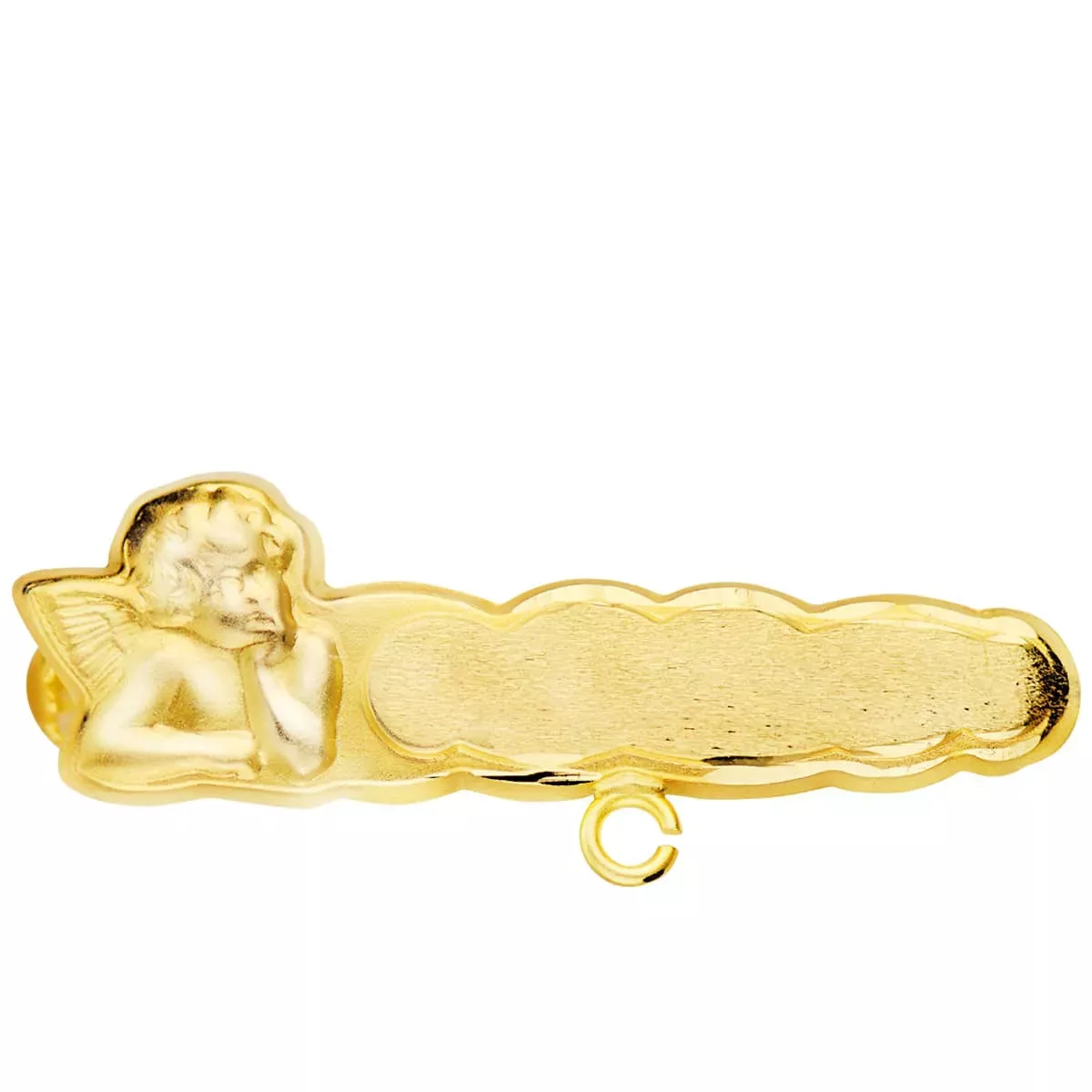 9K ALFILER BEBE ORO AMARILLO ANGELITO TALLADO 28X8 MM 0