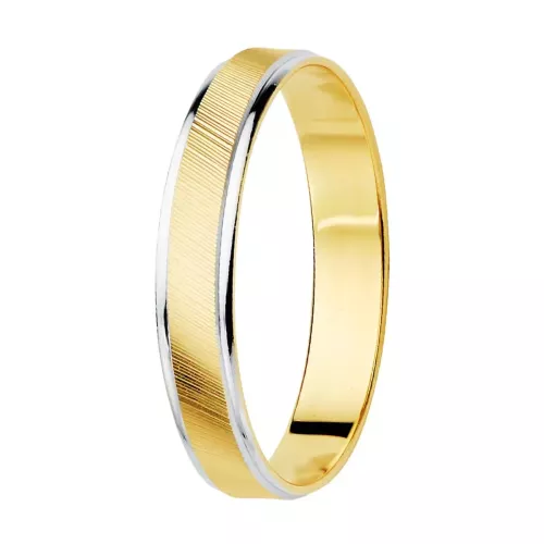 9K ALIANZA ORO BICOLOR ESTRIAS Y BORDES EN BRILLO ANCHO: 3