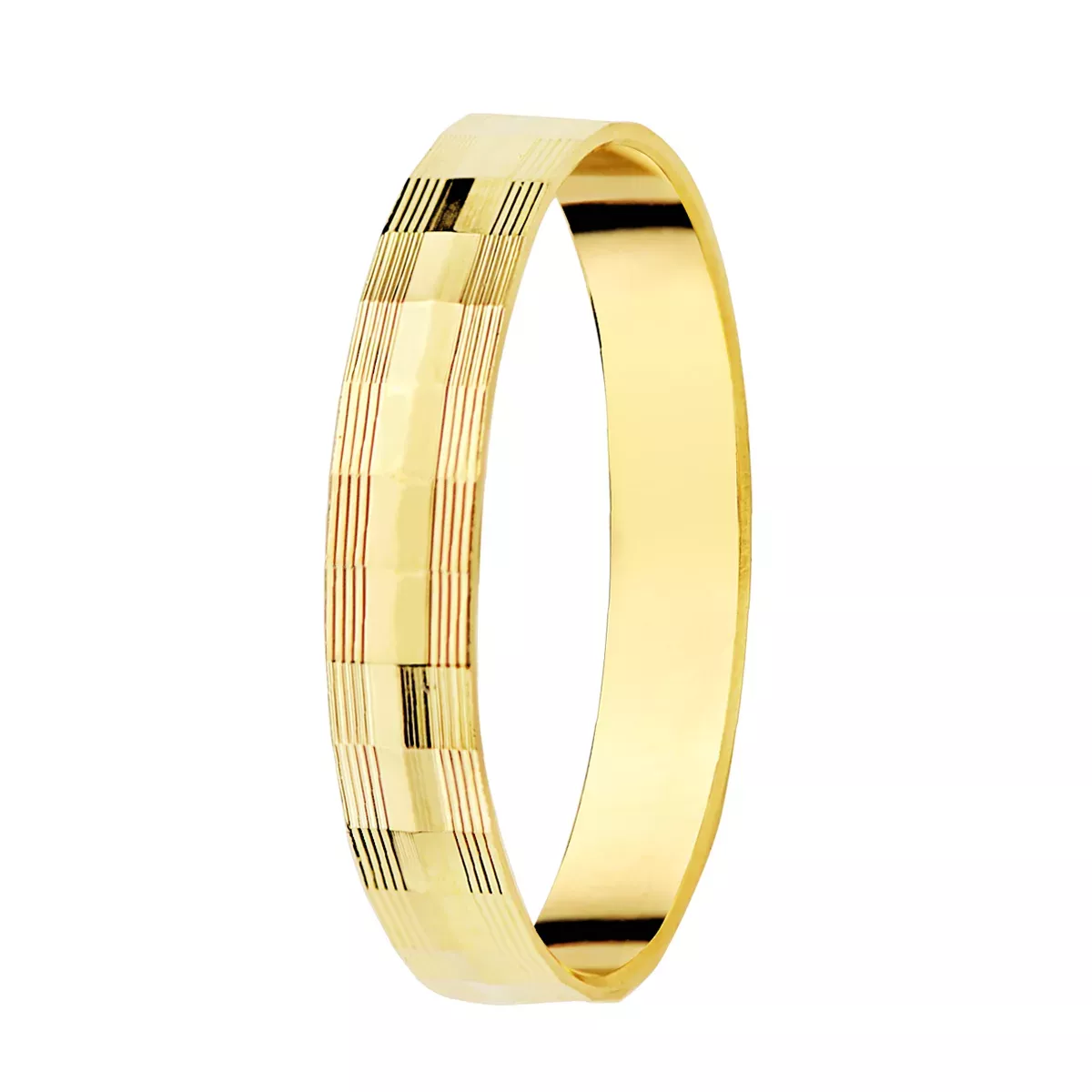 9K ALIANZA ORO AMARILLO TALLADA. ANCHO: 3 MM. 1