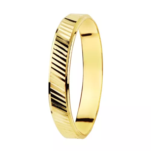 9K ALIANZA ORO AMARILLO TALLADA. ANCHO: 3 MM. 0