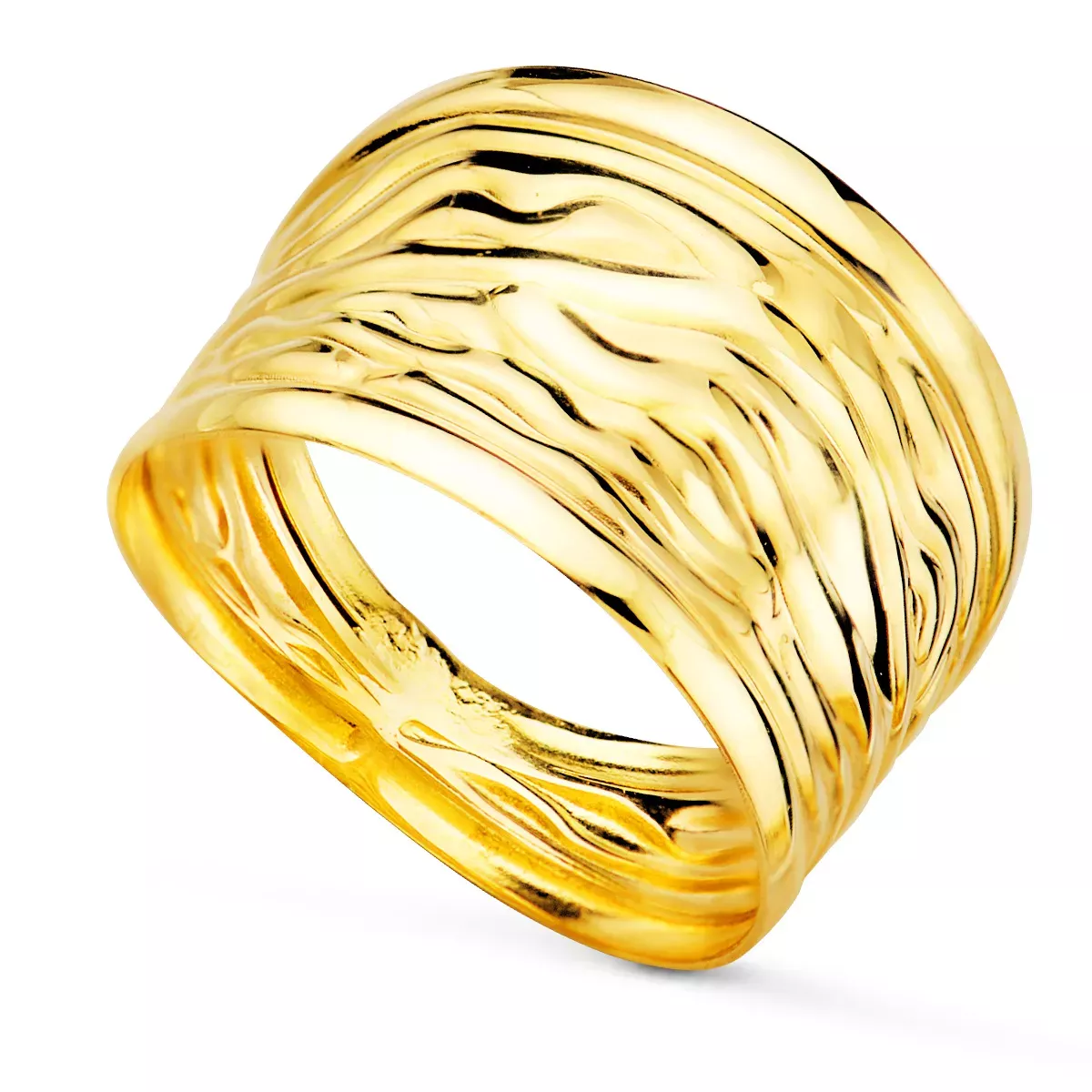 9K SORTIJA ORO AMARILLO ESTAMPADA EN BRILLO. ANCHO: 13 MM 1