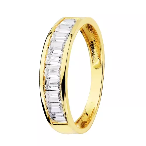 9K SORTIJA ORO AMARILLO CIRCONITA BARRITAS. ANCHO: 4