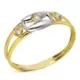 9K SORTIJA ORO BICOLOR DOBLE CUERPO MOTIVO CON CIRCONITAS. ANCHO: 6 MM 0