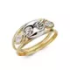 9K SORTIJA ORO BICOLOR DOBLE CUERPO CON CALABROTE Y CIRCONITAS. ANCHO: 7 MM 1