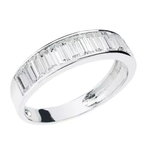 9K SORTIJA ORO BLANCO CON CIRCONITA EN CARRIL. ANCHO: 4