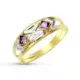 9K SORTIJA ORO BICOLOR DOBLE CUERPO CON CIRCONITAS COLOR AMATISTA. ANCHO: 7 MM 1